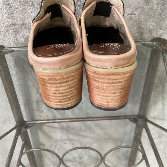 Freebird by Steven Open Back Collins Clog Tan Leather Brn. tan Snake size 6 - Picture 5 of 13